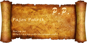 Pajzs Patrik névjegykártya